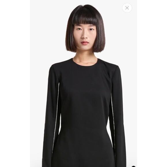 St. Agni Open-Back LBD Minimalist Long Sleeve Cocktail Mini, NWT M - Picture 3 of 7